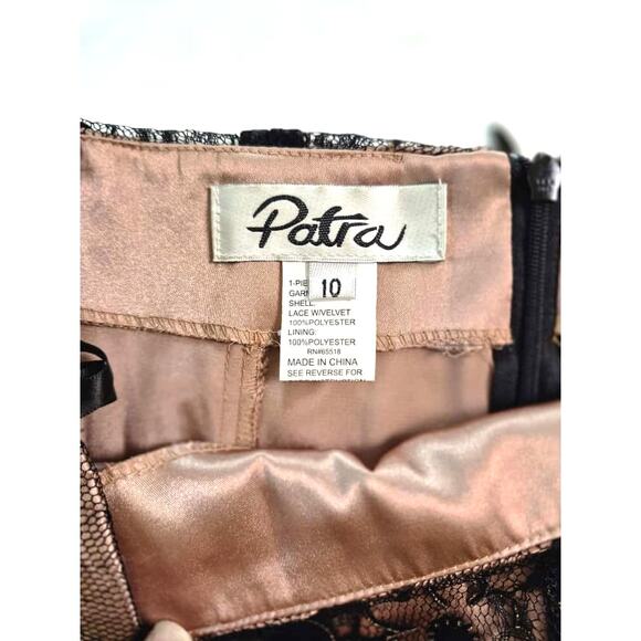 Vintage Patra Womens Skirt S 10 Med Black Lace Velvet Overlay Whimsigoth Witchy - Picture 3 of 10